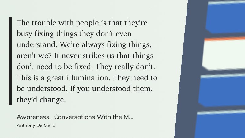 人类的问题在于，他们总忙着修复一些自己根本不了解的东西