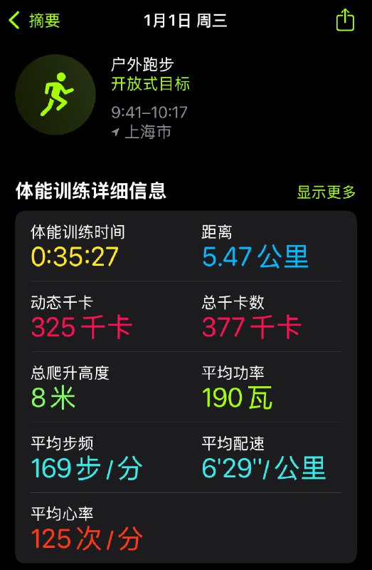 跑步五公里迎接新年，今年目标：体重降到68公斤以下via happy xiao