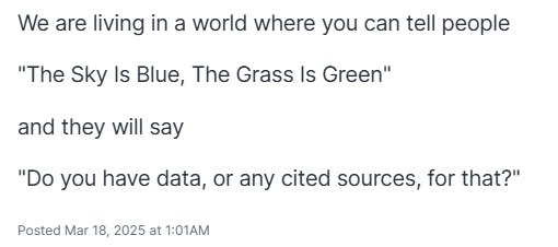 我们生活在一个这样的世界，你可以告诉人们