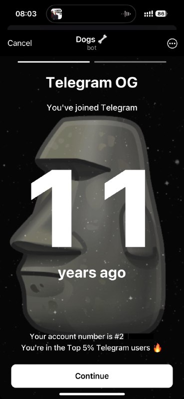 查查你的 Telegram 有几年？
