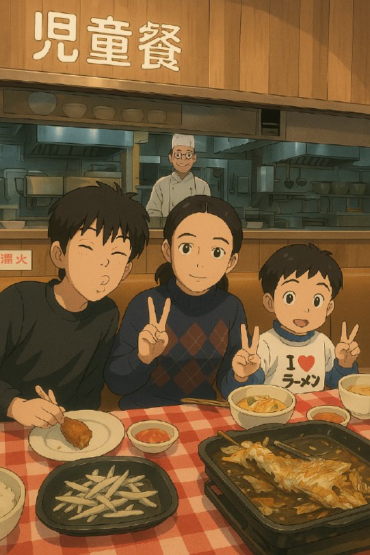 用 ChatGPT 把一张家庭照转成了一张吉卜力风格照片，效果不错👍via happy xiao