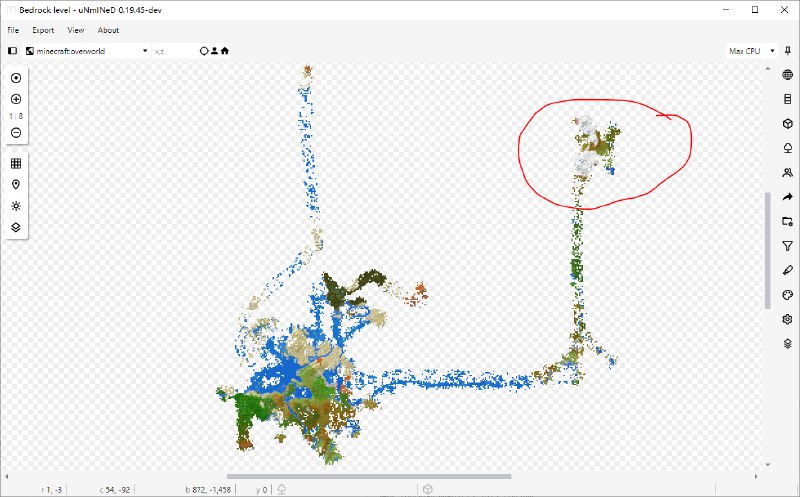 弟弟在我的世界书里看到了雪山和冰原，说想玩，于是我开了创造模式，一路往北飞